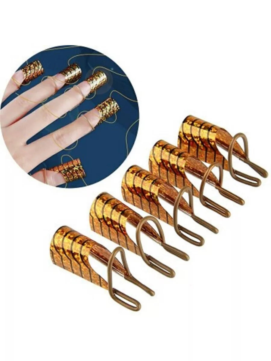 Wiederverwendbare untere Nagelformen, 5 Stück pro Packung Gold