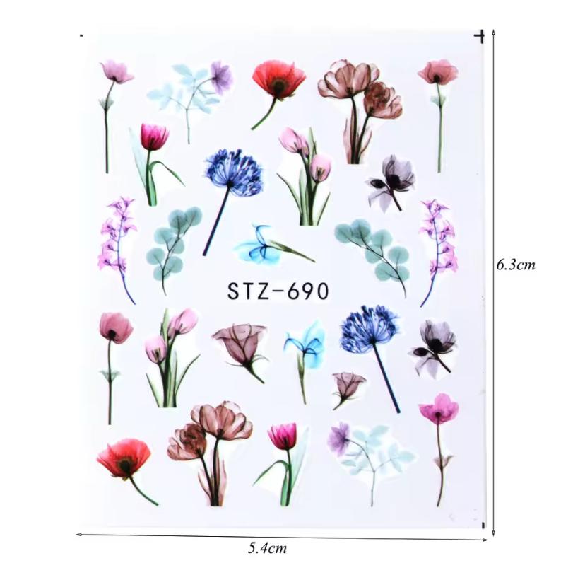 Wasserabziehbilder  STZ-690 Blumen