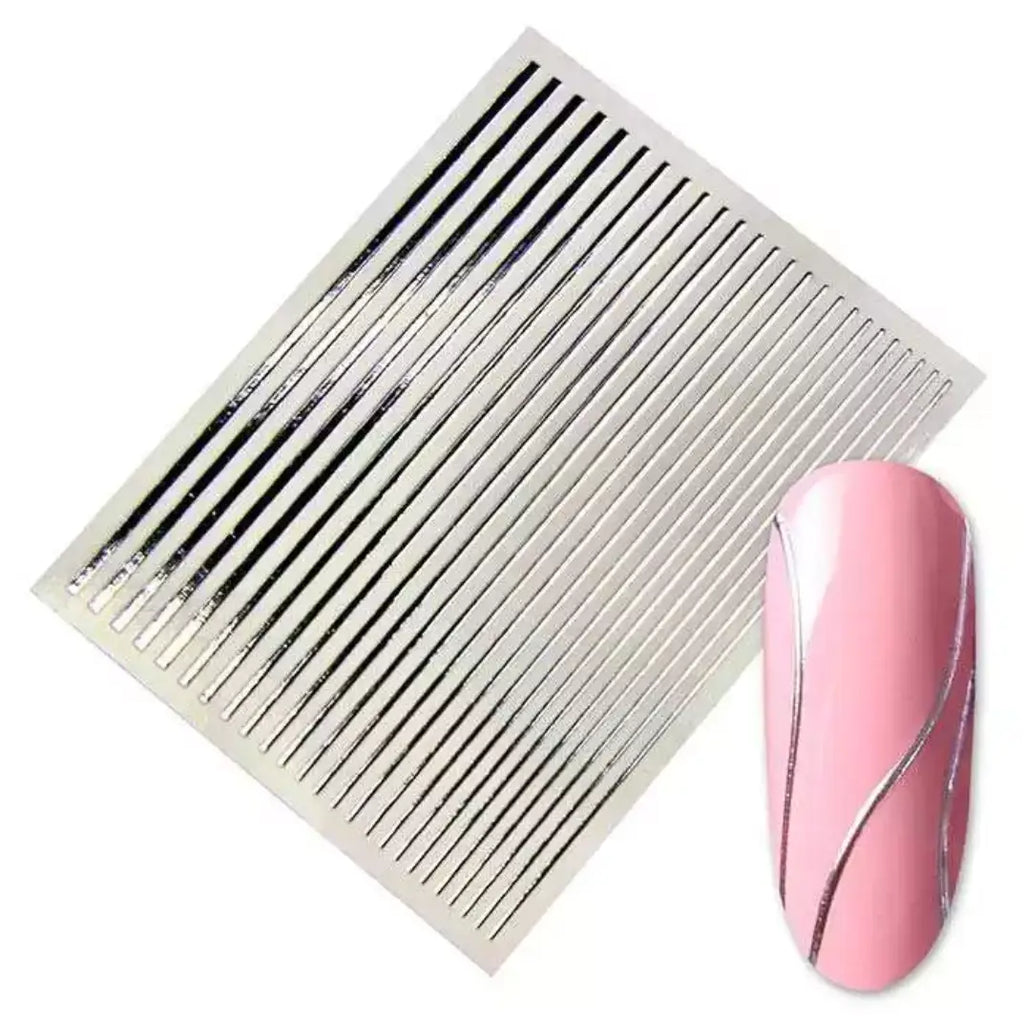 Flexible 3D-Manikürebänder Silver