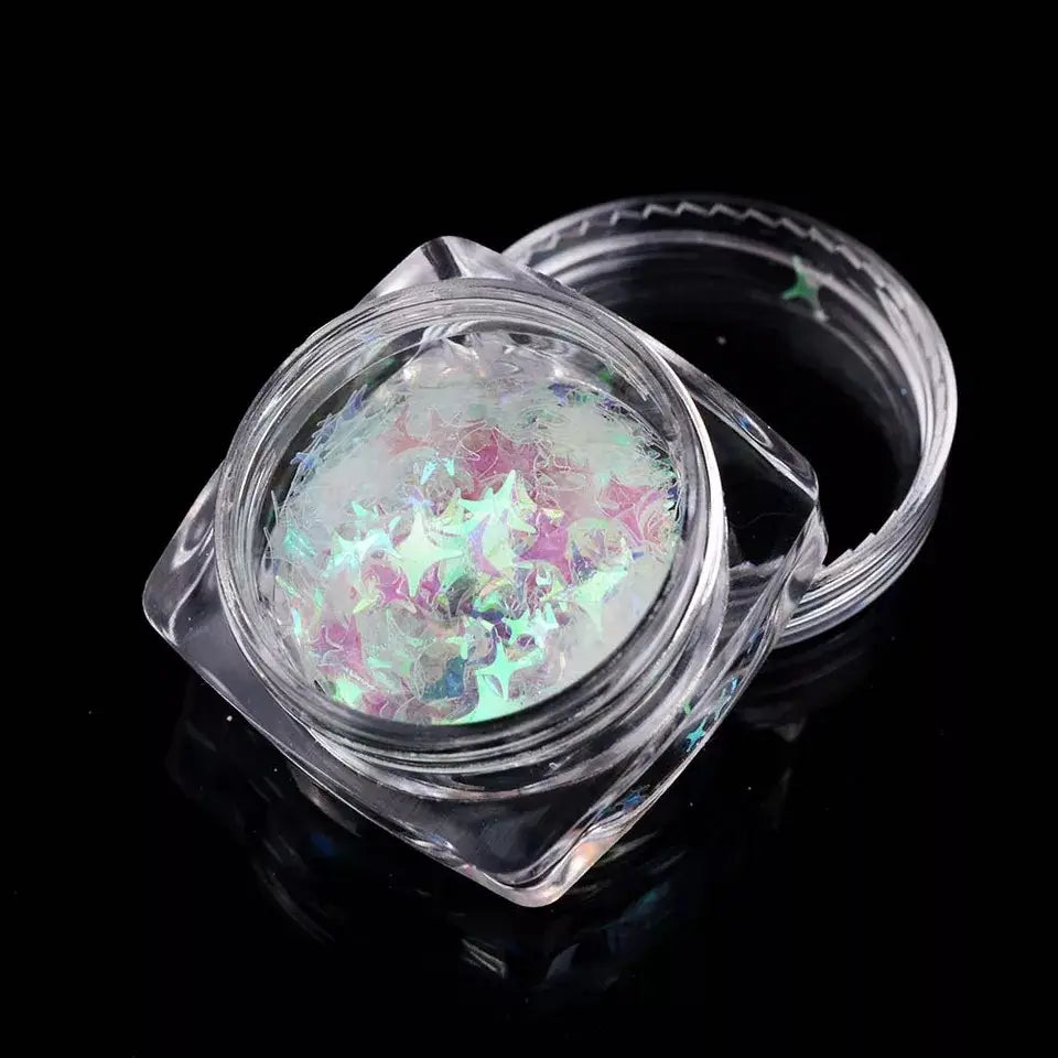 Konfetti-Chamäleon für Nageldesign, 6 stk.