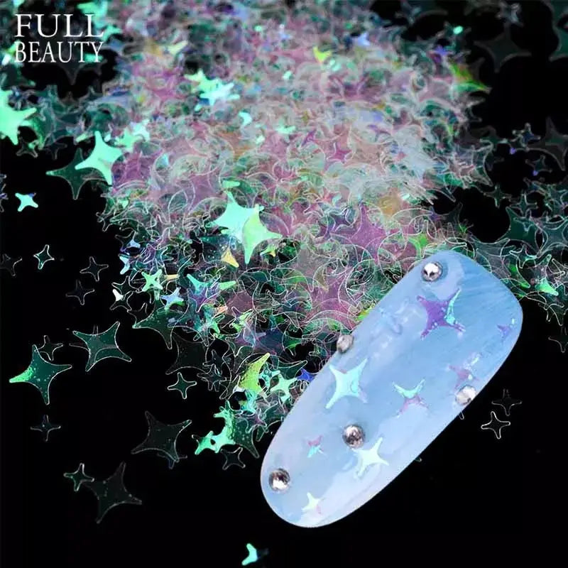 Konfetti-Chamäleon für Nageldesign, 6 stk.