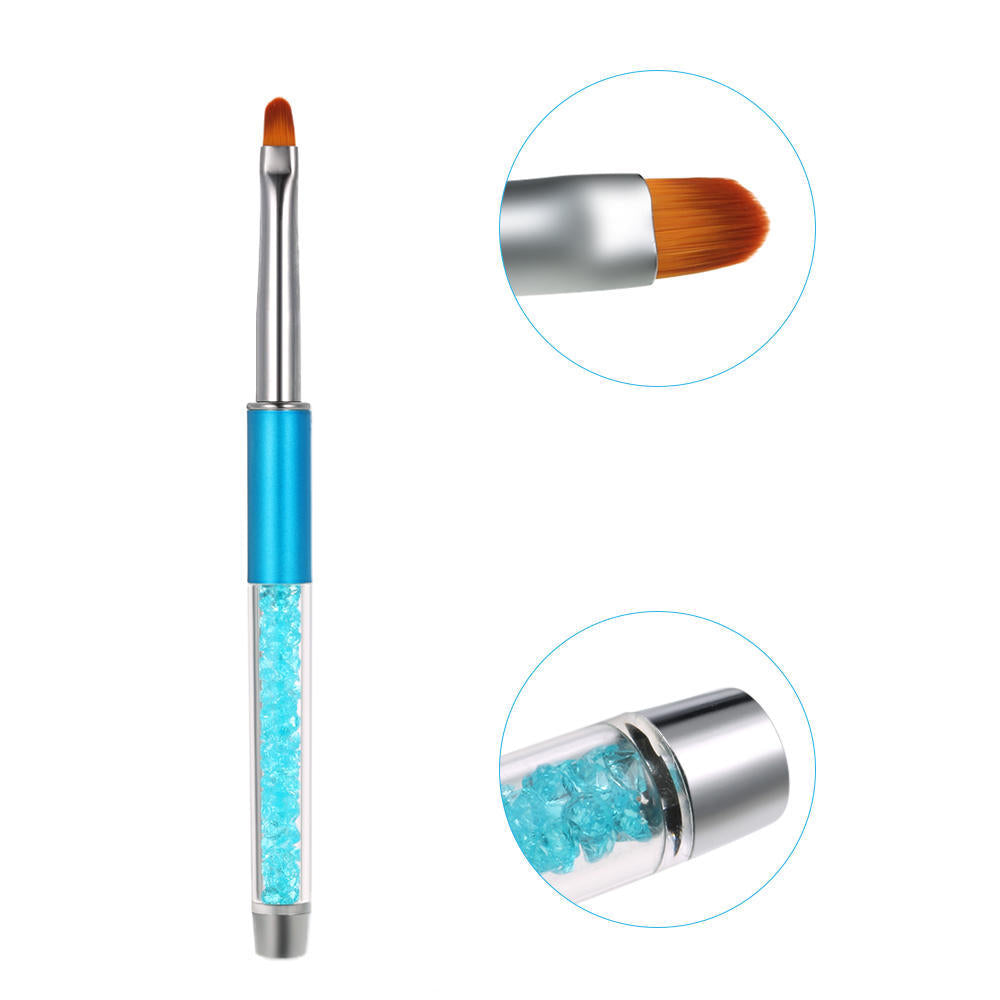 Gelpinsel mit Kappe, blau mit Kristallen