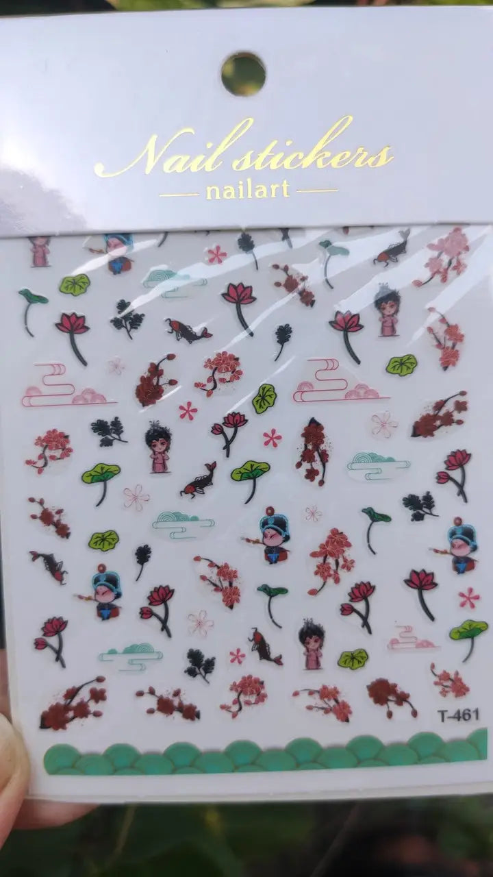 Nagelsticker für Nageldesign mit selbstklebender Rückseite T-461