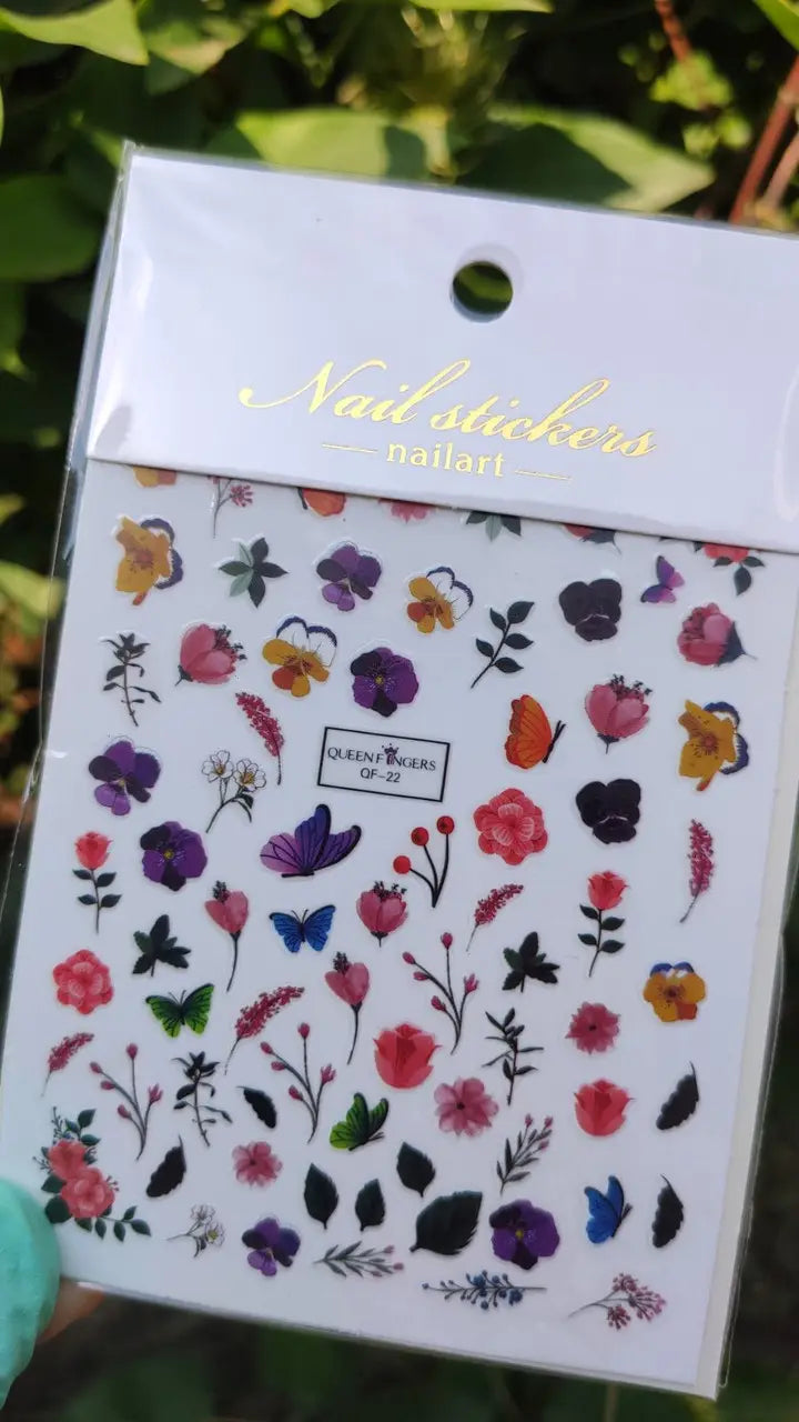 Nagelsticker für Nageldesign mit selbstklebender Rückseite QF-22