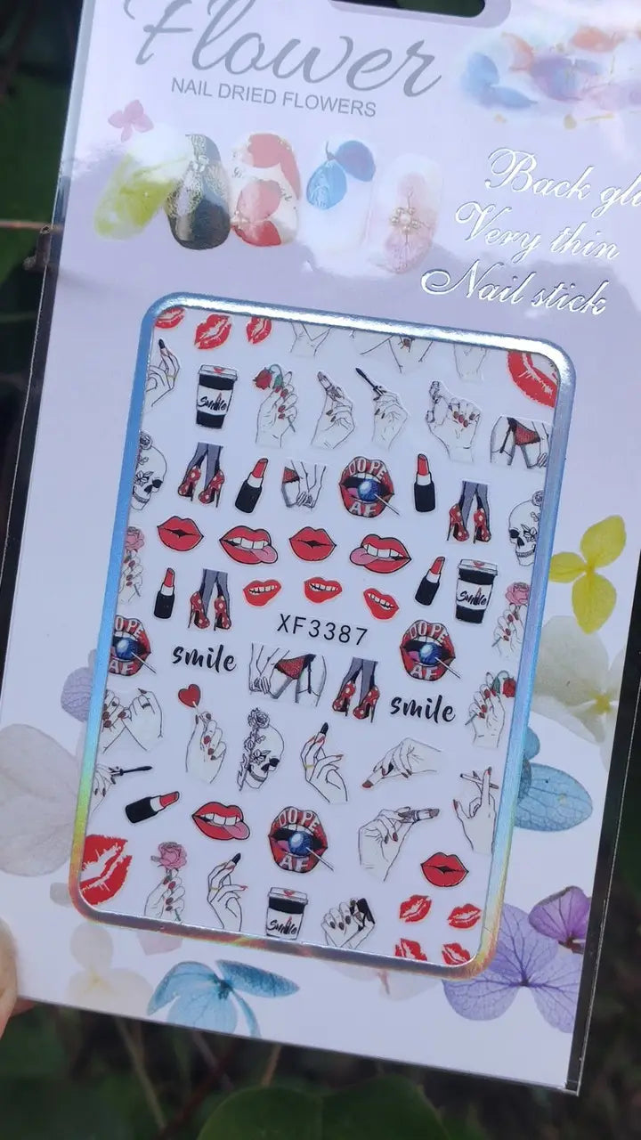 Nagelsticker für Nageldesign mit selbstklebender Rückseite