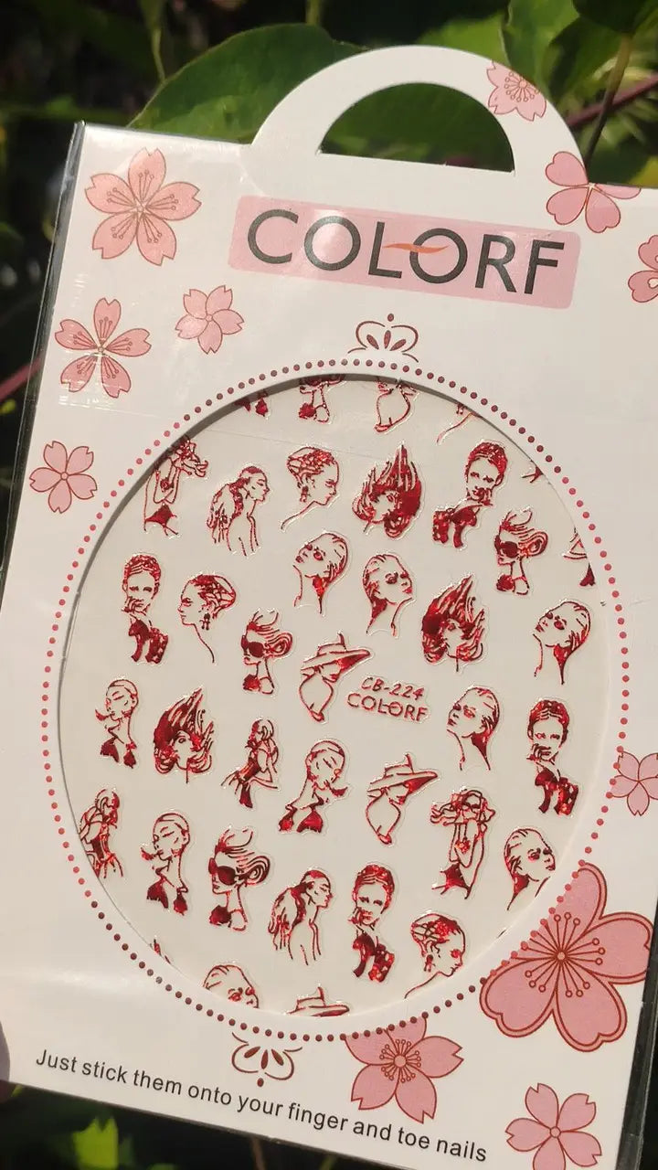 Nagelsticker für Nageldesign mit selbstklebender Rückseite