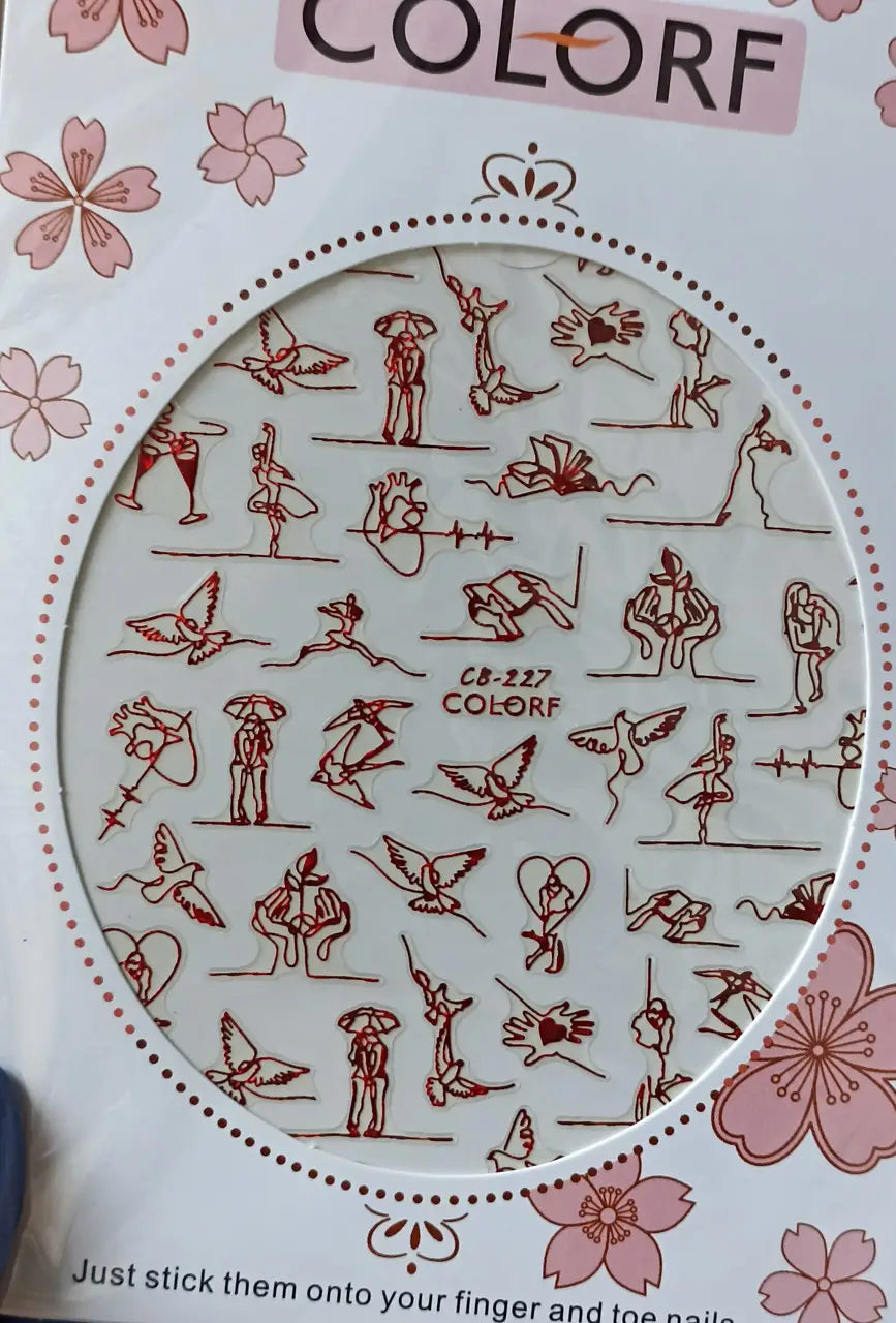 Nagelsticker für Nageldesign mit selbstklebender Rückseite