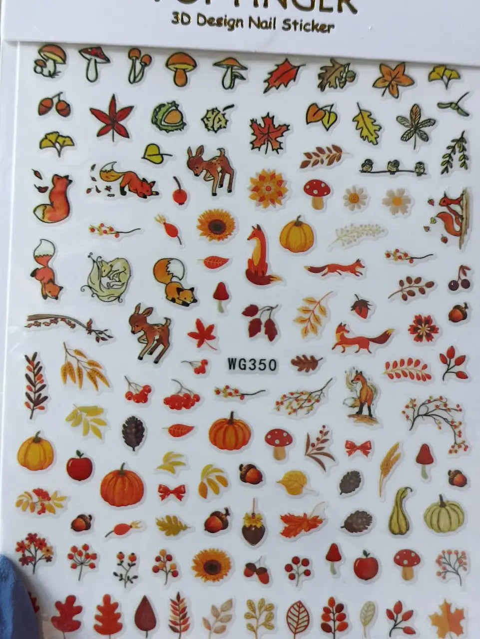 Nagelsticker für Nageldesign mit selbstklebender Rückseite WG350