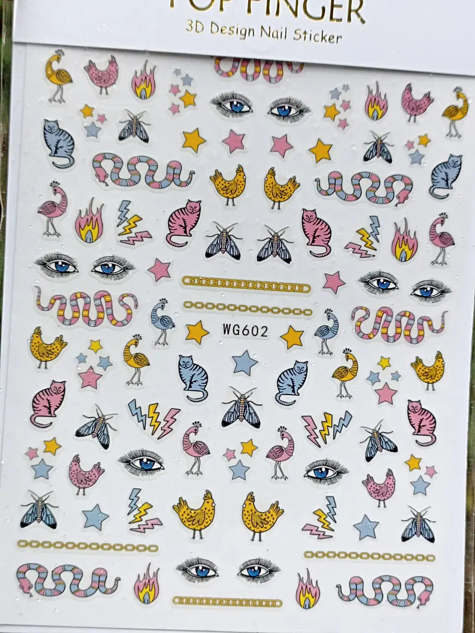 Nagelsticker für Nageldesign mit selbstklebender Rückseite WG602