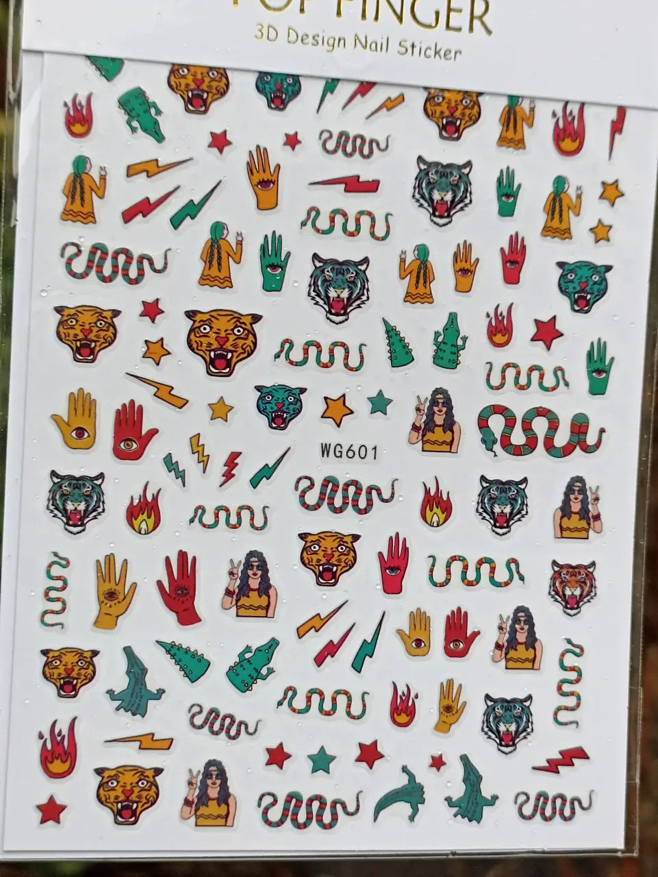 Nagelsticker für Nageldesign mit selbstklebender Rückseite WG601