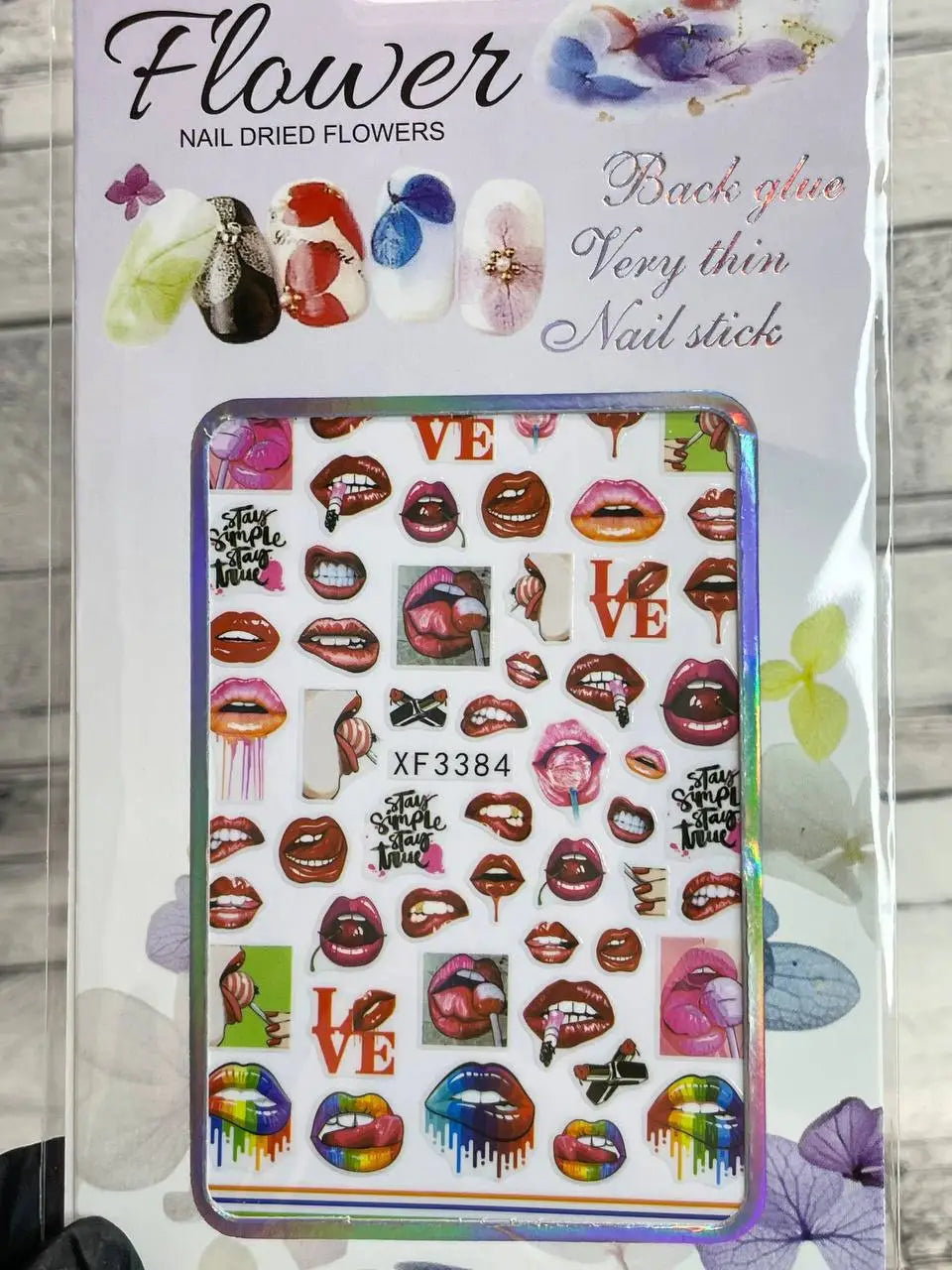 Nagelsticker für Nageldesign mit selbstklebender Rückseite