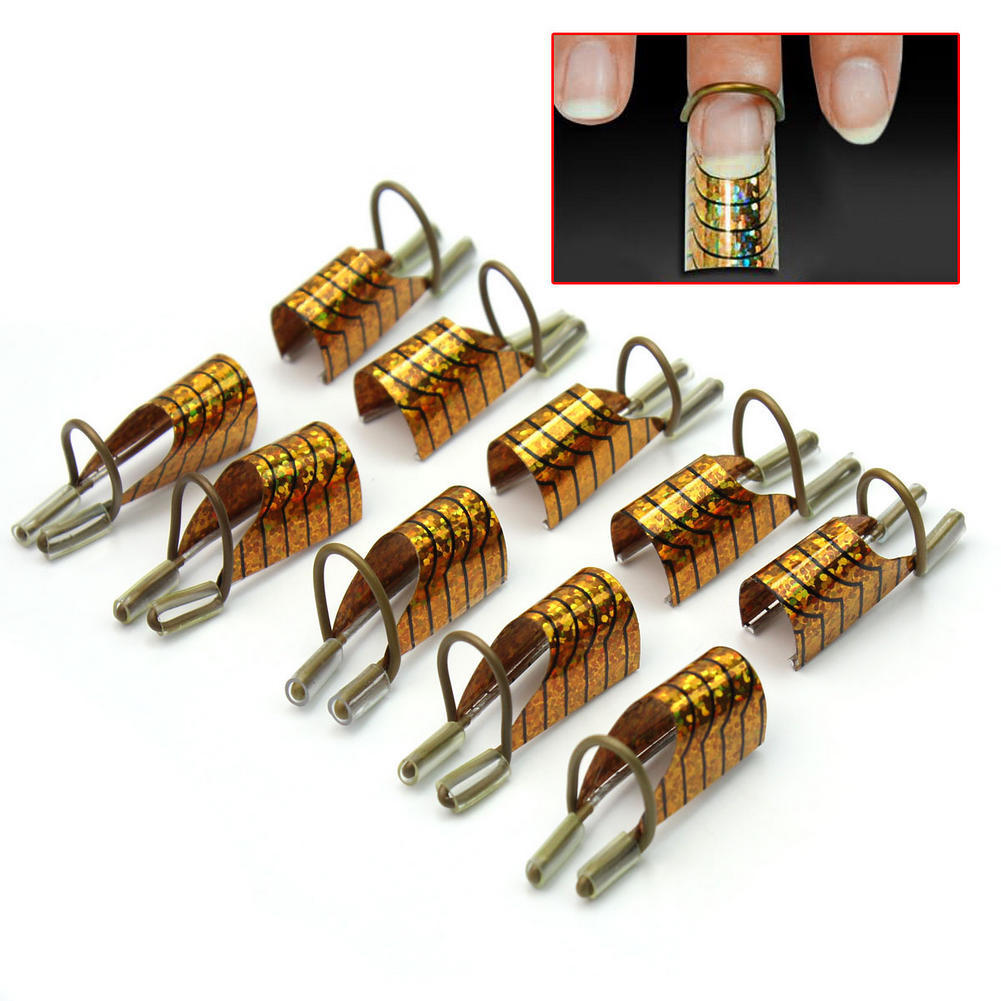 Wiederverwendbare untere Nagelformen, 5 Stück pro Packung Gold