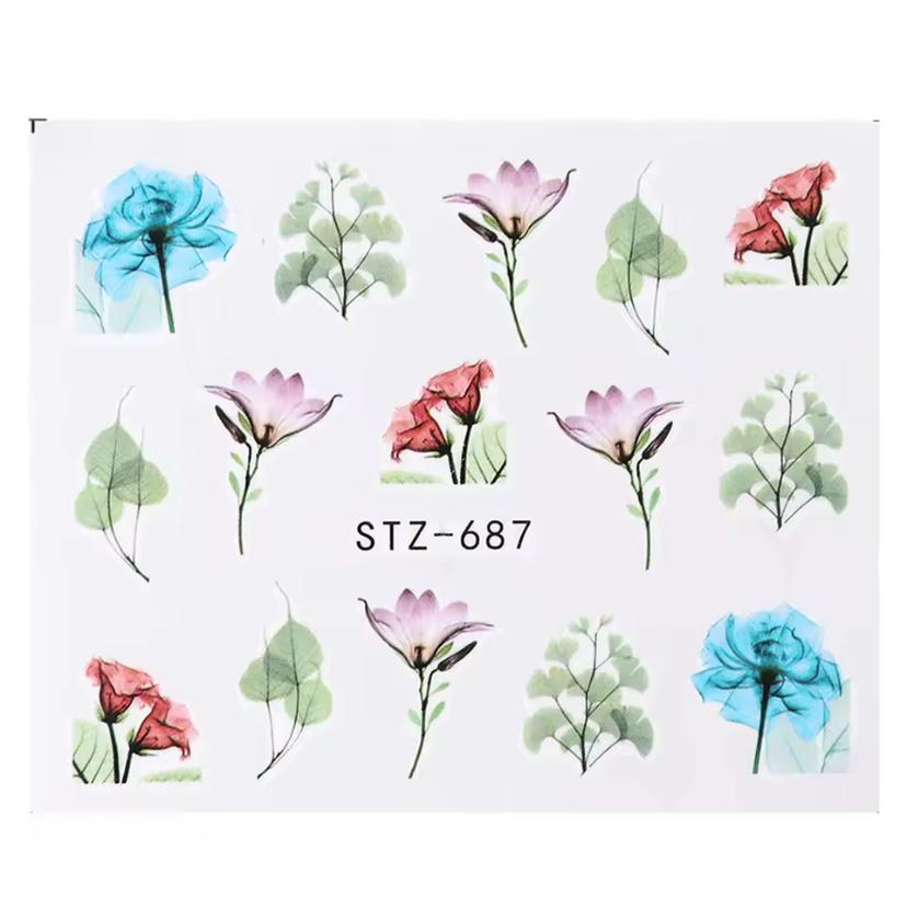Wasserabziehbilder  STZ-687 Blumen