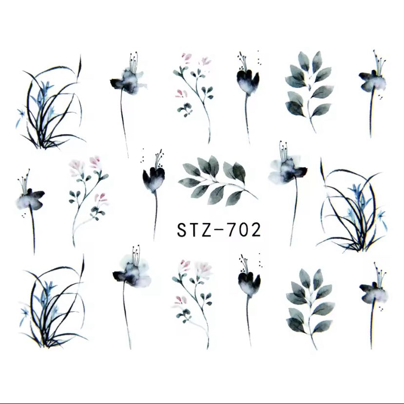 Wasserabziehbilder  STZ-702 Blumen