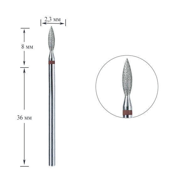 Diamantschneider flammenscharf rot 2,3 mm