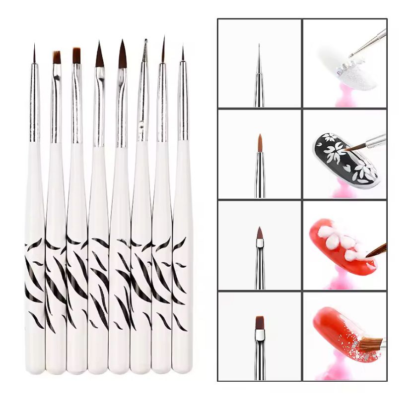 Pinsel und SetPunkte PREMIUM Art für Nägel 8 Stück