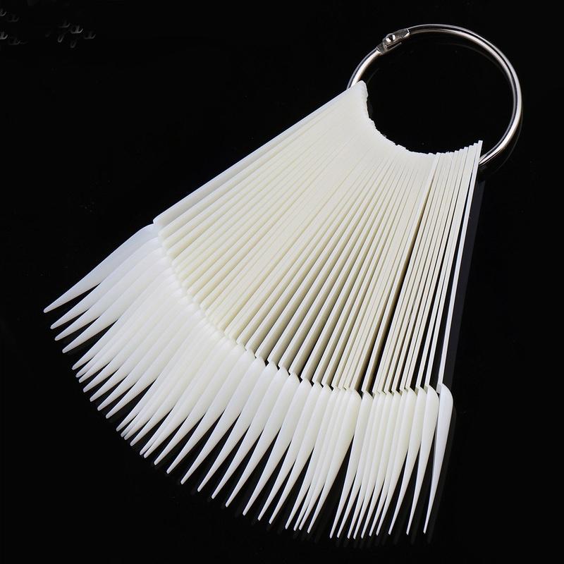 Nailart Tips mit Ring Stick •Stiletto , White 50 Stück