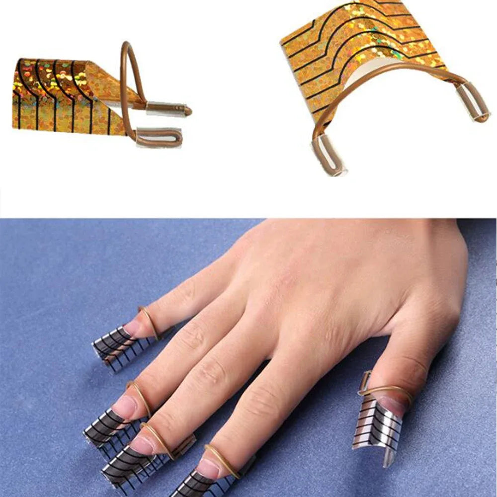 Wiederverwendbare untere Nagelformen, 5 Stück pro Packung Gold