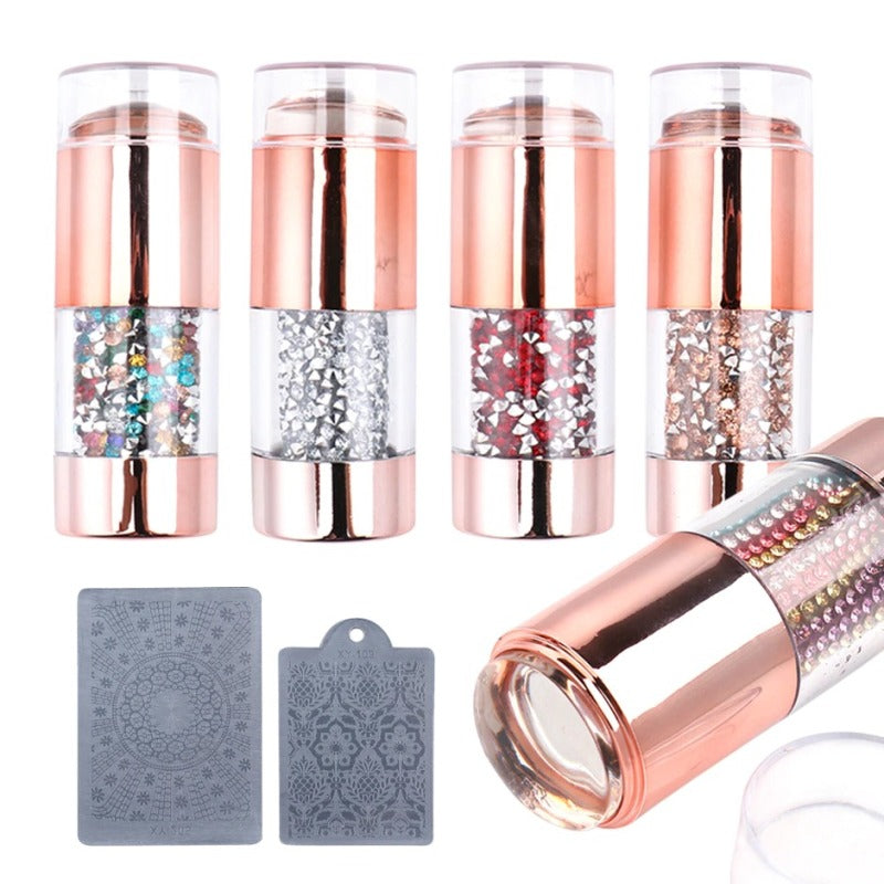 Doppelstempel zum Stempeln mit Strasssteinen (Gold)