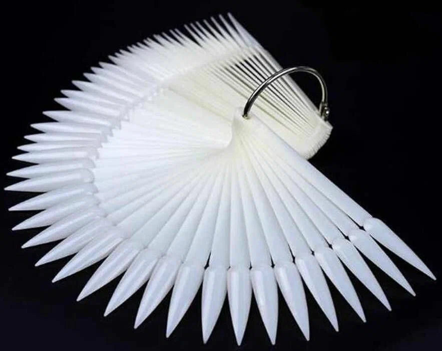 Nailart Tips mit Ring Stick •Stiletto , White 50 Stück