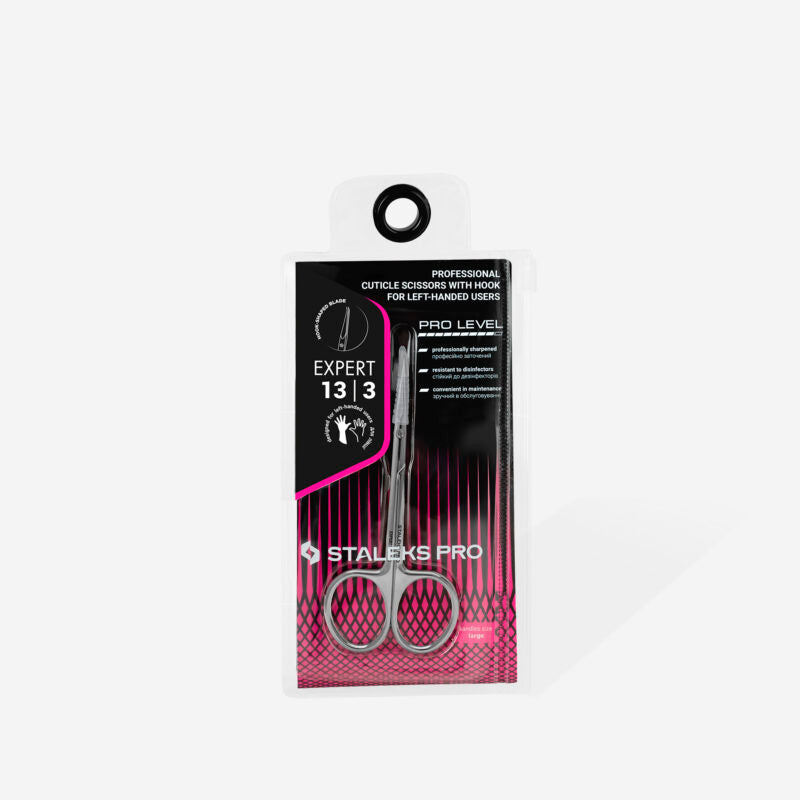 STALEKS Profi-Schere für Linkshänder mit Nagelhauthaken EXPERT 13 TYP 3